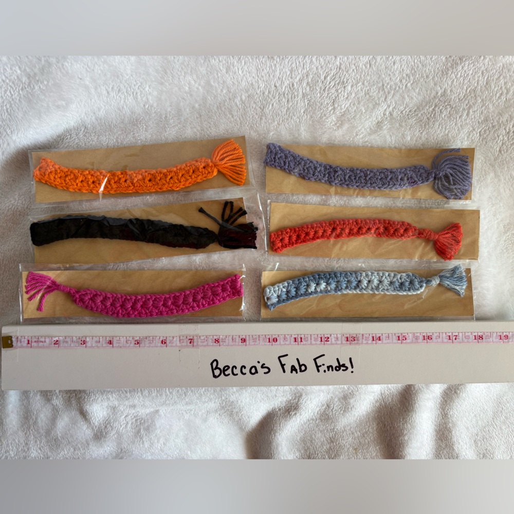 Handmade - cotton bookmarks 9”